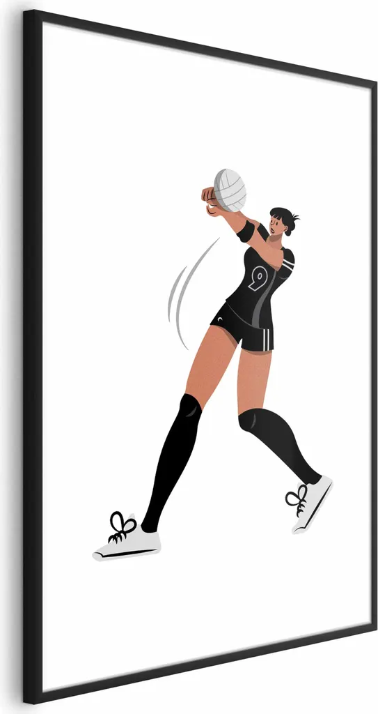 Quadro Pallavolo 40x60 cm Cornice Nera Minimal - Decorazione Casa Volley