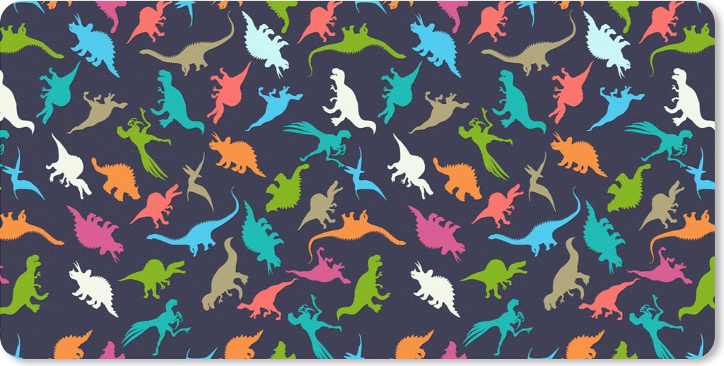 MuchoWow Schreibtischunterlage Muster - Dino - Farben - Jungen - Kinder - Kind 80x40 cm - XXL Mauspad - Gaming Mauspad