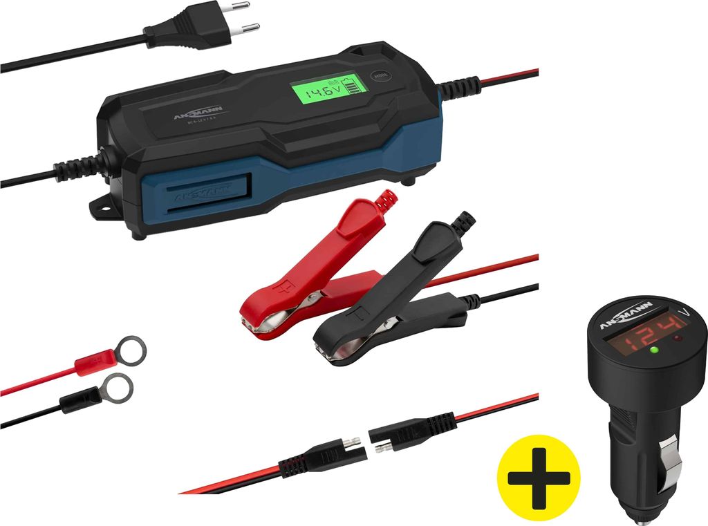 ANSMANN Autobatterie-Ladegerät + KFZ-Batterietester
