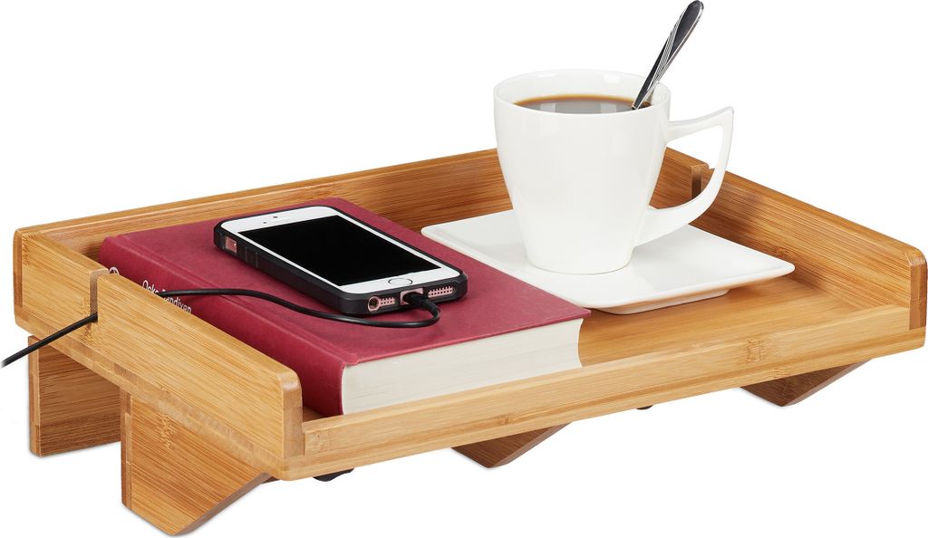 Relaxdays Bettablage, Mini-Nachttisch zum Anklemmen, aus Produktbild 