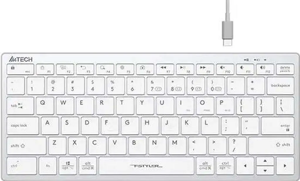 A4TECH FBX51C FSTyler Clavier Rechargeable USB-C avec Frappe Silencieuse