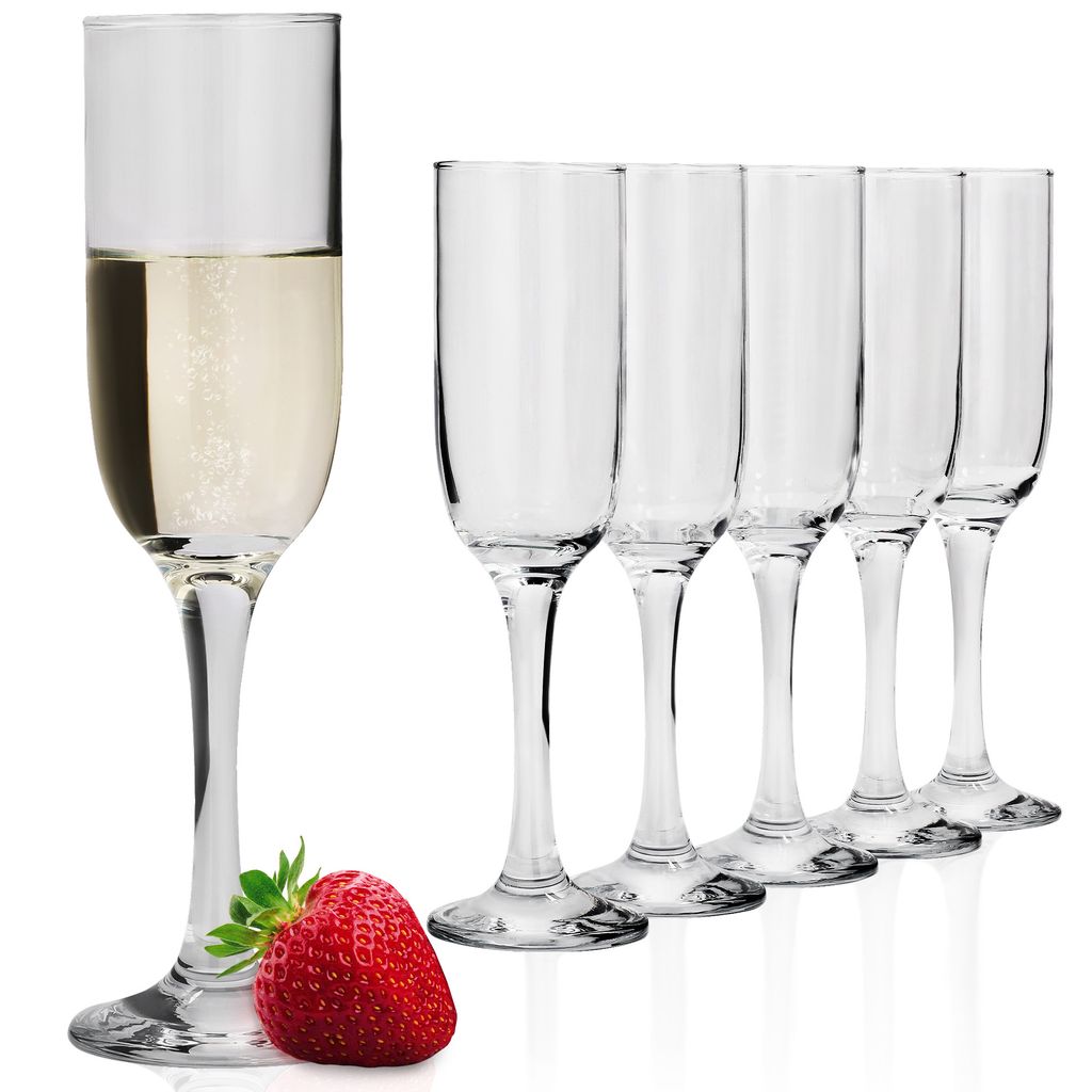 KOTARBAU 6er Set Sektgläser Glas 215 ml Sektkelche Champagnergläser Prosecco-Gläser Sektgläser spülmaschinenfest Sektglas Set Proseccogläse...