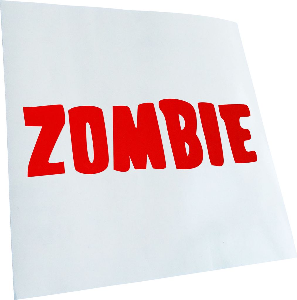 Kiwistar - Autoaufkleber - rot - 40 x 12 cm - Zombie Wort - Heckscheibenaufkleber - Aufkleber für Auto Kfz Fahrrad, LKW, Truck Mofa