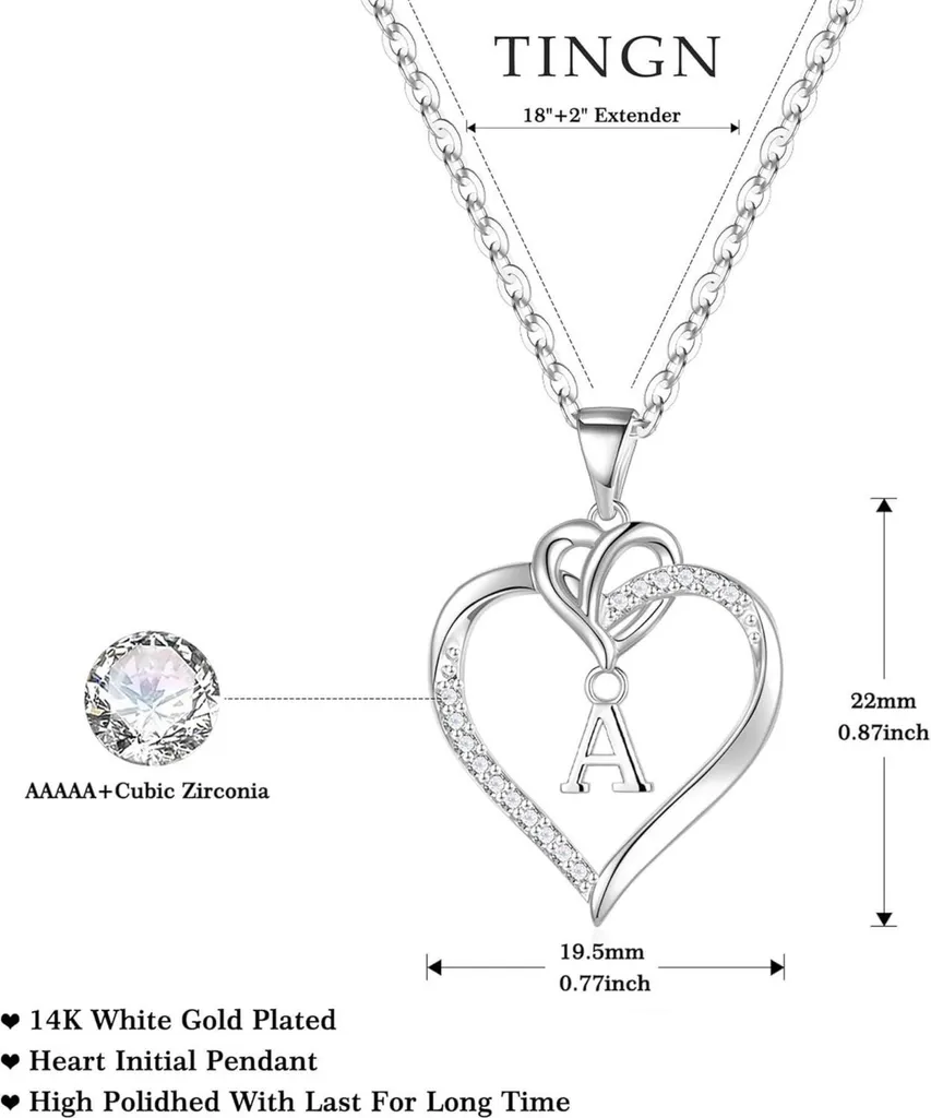 Collana Iniziale Cuore TINGN Oro 14K - Gioiello Minimal per Lei - 5