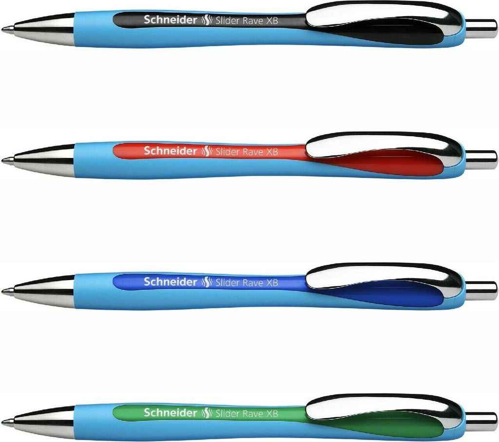 Schneider Slider Rave XB - 4er-Set schwarz, rot, blau, grün