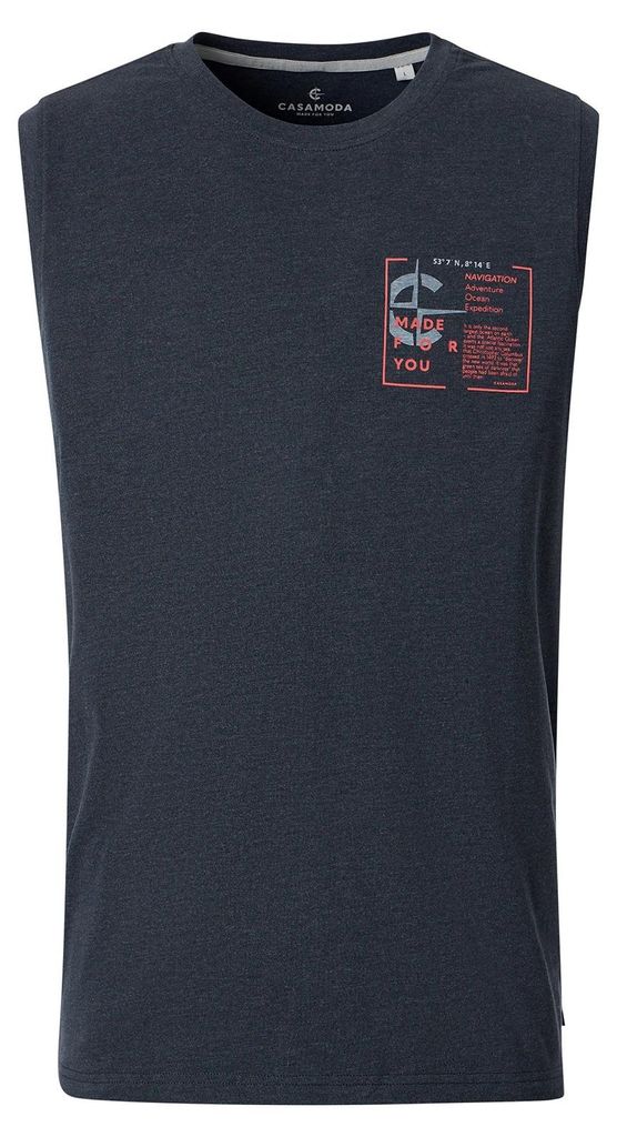 CasaModa XXL Tanktop anthrazit melange Brustprint
