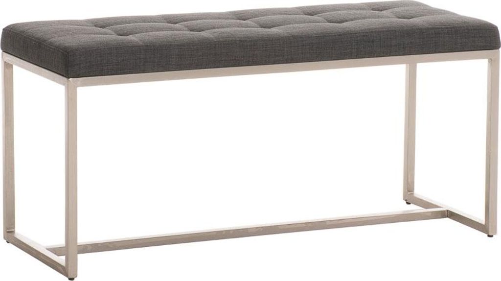 Sitzbank CP561, Polsterbank, 48x100x40cm Textil, dunkelgrau