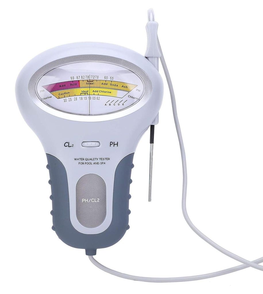 CL2 Chlor- und pH-Tester, multifunktionales digitales LCD-Testgerät, Chlorpegelmesser mit Sonde, für Schwimmbäder und Whirlpools