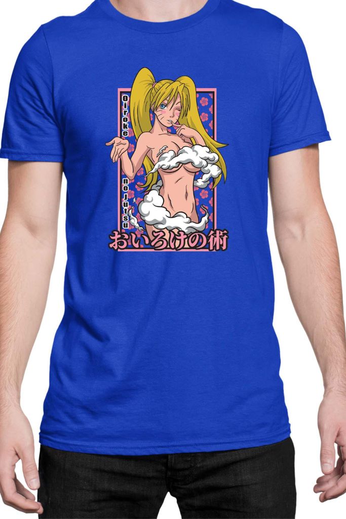 Herren T-Shirt Manga Japan Anime Comics Animation Naruto Transform Jutsu, Man 3XL / Blau