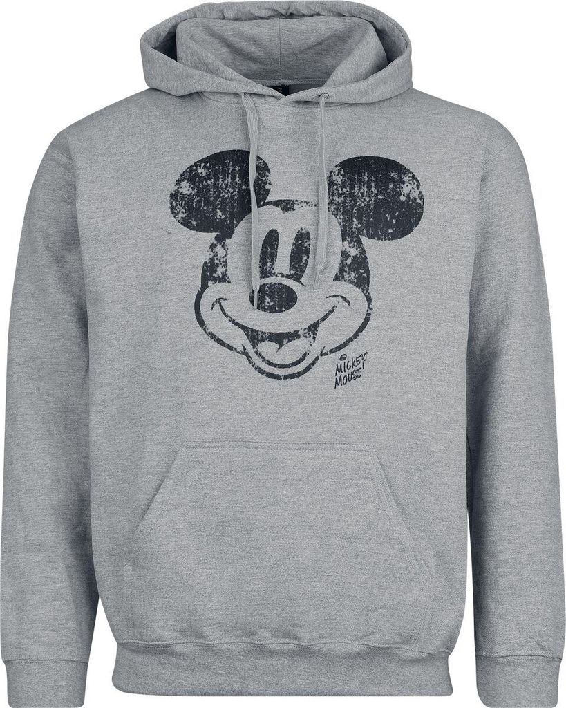 Mickey Mouse Sweatshirt Herren Mickey Face Distress hellgrau L