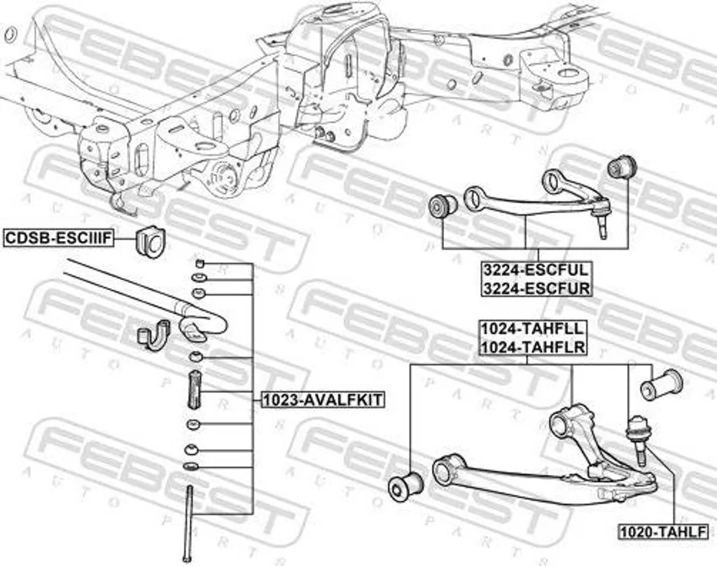 Bras de suspension FEBEST renforcé compatible Silverado OE 84114505