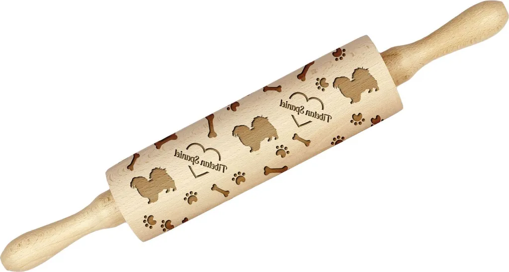 Mattarello di Lusso Tibetan Spaniel Art-Dog - Design per Ceramica e Dolci