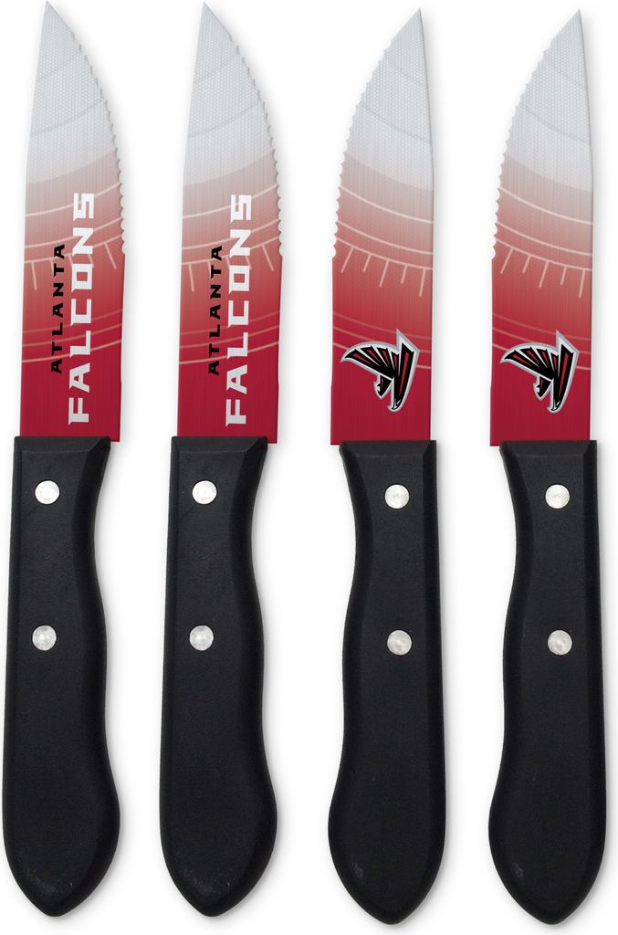 NFL Atlanta Falcons Steakmesser 4-teilig Set Football Messer Set Barbecue