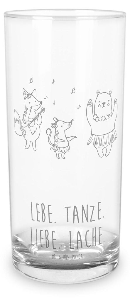 Mr. & Mrs. Panda Cocktailglas Waldtiere Aloha 400 ml - Transparent - Geschenk, Tumbler, Glas, Glasbecher, Lustige Sprüche, tischglas, Bär, Hase, ...