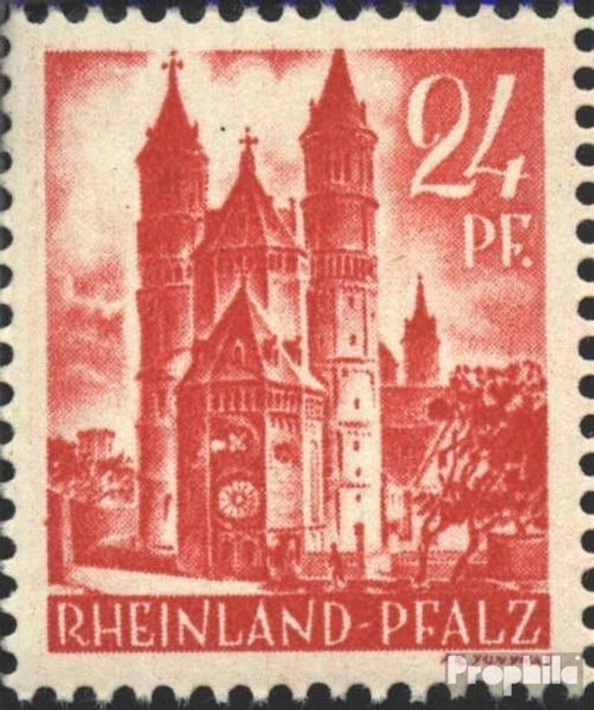 Briefmarken Franz. Zone-Rheinland Pfalz 1947 Mi 8V Loch im Mittelturm (Feld 76) gestempelt Freimarke