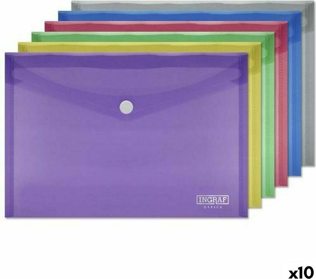 Portadocumenti Ingraf chiusura colorata in plastica A5 (10 Immagine del prodotto 