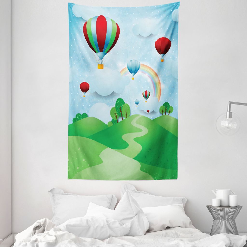 ABAKUHAUS Regenbogen Wandteppich und Tagesdecke, Kreisregenbogen Halo aus Weiches Mikrofaser Stoff Waschbar ohne Verblassen Digitaldruck, 140 x 230...