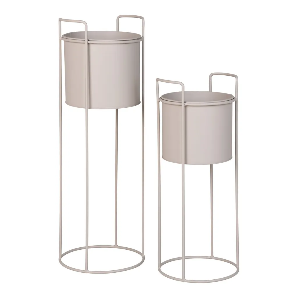 Rabo Supports pour Fleurs Lot de 2 Pièces Sable 25cm Style Moderne