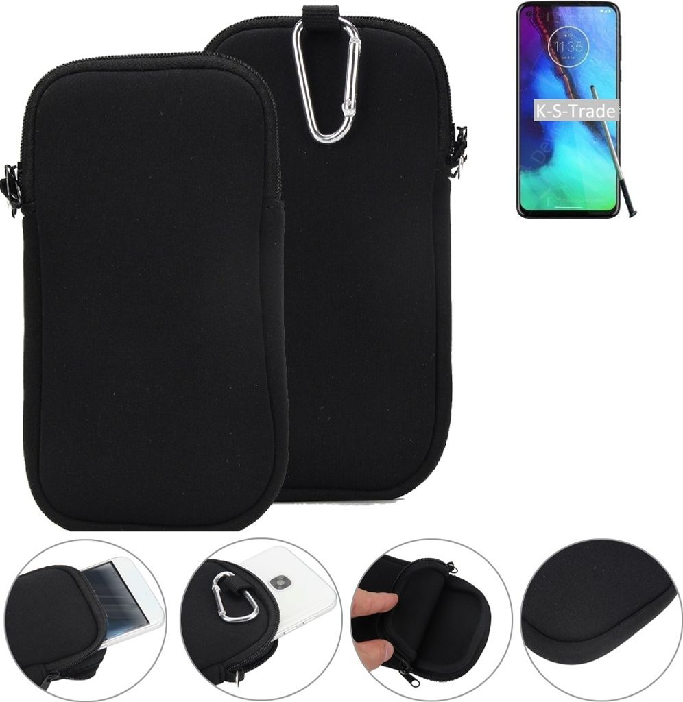 K-S-Trade Neopren-Hülle Handyhülle kompatibel mit Motorola Moto G Stylus Schutzhülle Neoprenhülle Sleeve Schutz-Hülle Gürtel Tasche Case Holster