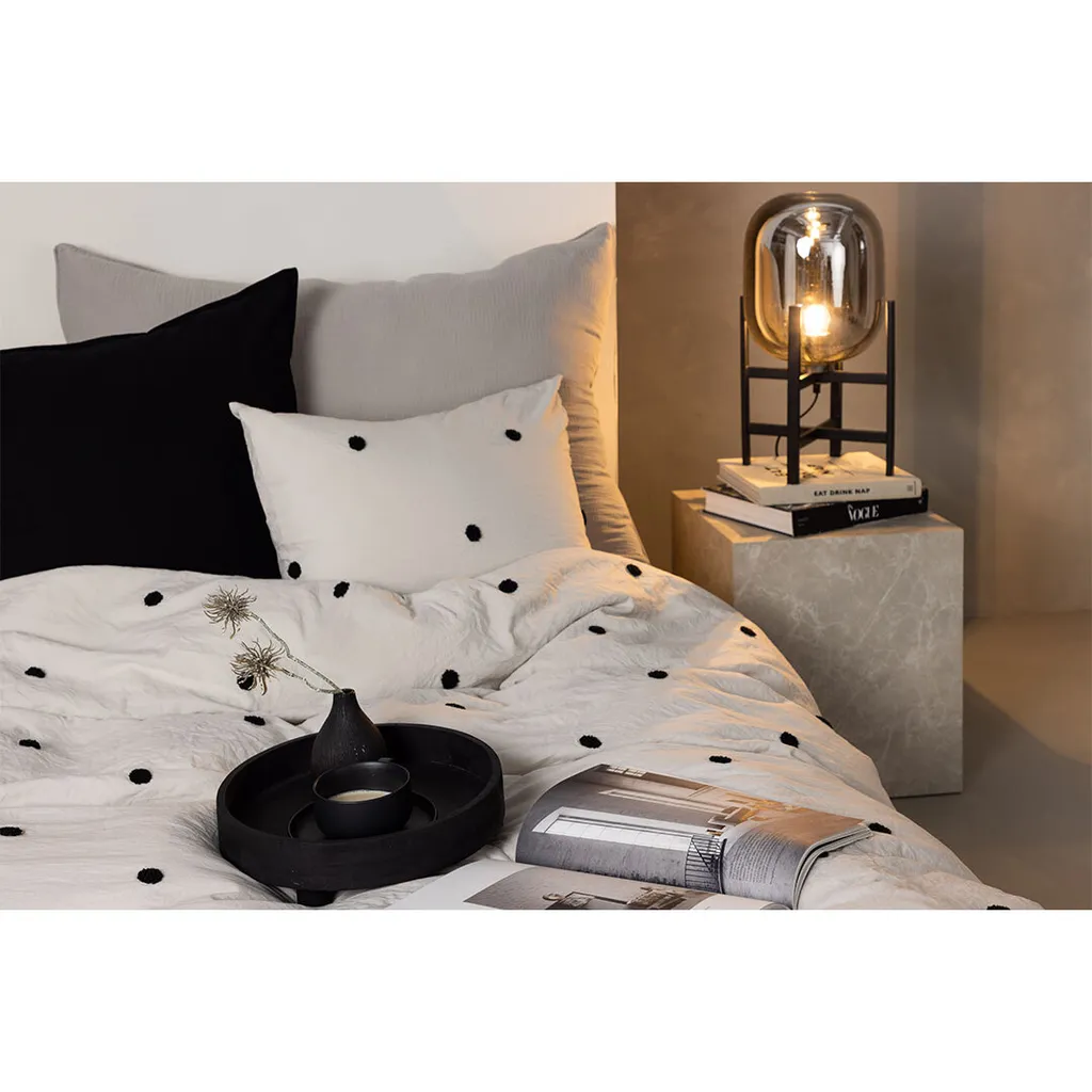 Housse de couette Loke gris clair - Parure de lit complète 3 pièces