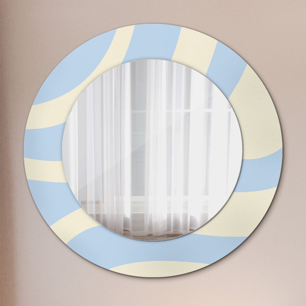 Ø50cm Spiegel - Glasrahmen mit Aufdruck - Wandspiegel Produktbild 