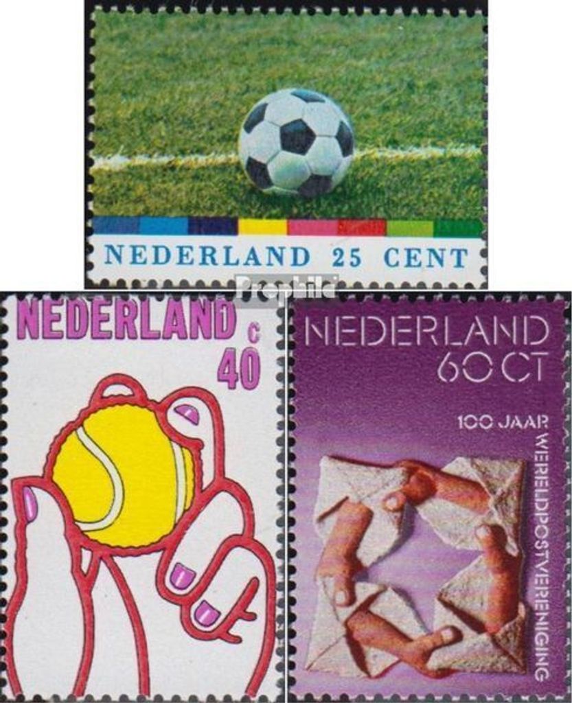 Briefmarken Niederlande 1974 Mi 1030-1031,1038 (kompl.Ausg.) postfrisch Fußball-WM