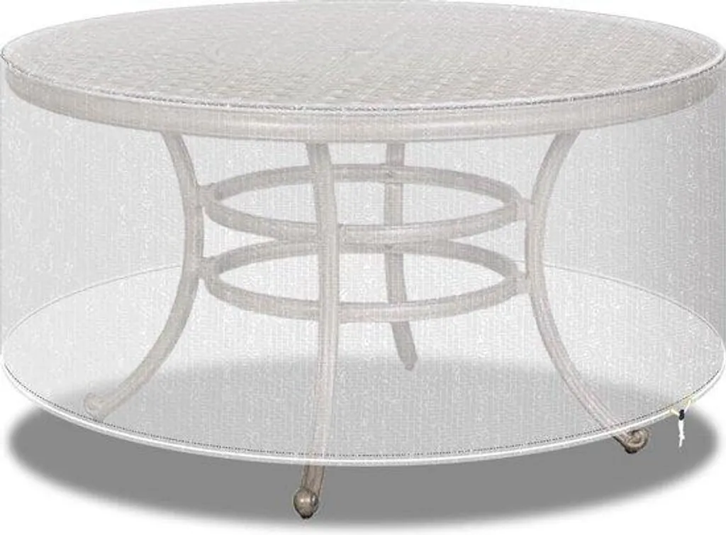 Housse ronde imperméable 300x90 cm pour salon de jardin transparente