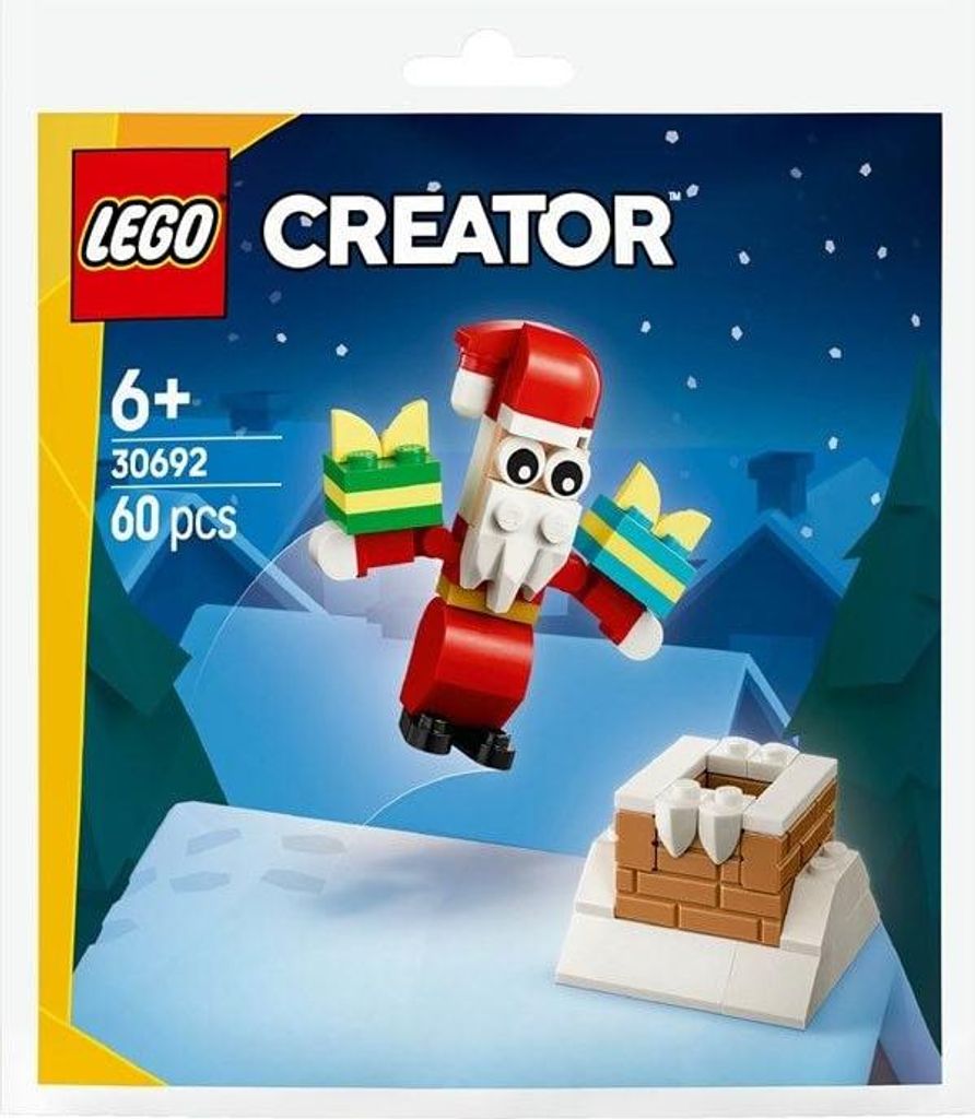 LEGO Creator – Der Weihnachtsmann im Schornstein | Festliches Mini-Bauset für Weihnachtszauber & Geschenkideen - 30692 60 Teile