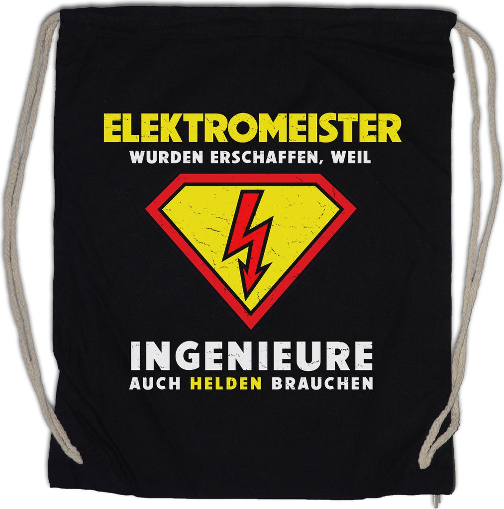 Urban Backwoods Super Elektromeister, Turnbeutel, Farbe: Schwarz