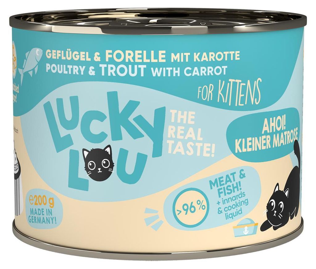 Lucky Lou Lifestage Kitten Geflügel & Forelle 6x 200 g Produktbild 