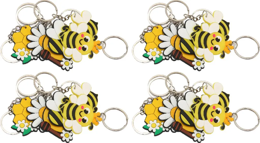 Luckxing Portachiavi Ape Felice - Portachiavi Ciondolo Ape | Portachiavi a Forma di Ape Portachiavi a Forma di Animale, Bomboniere per Feste di Compleanno a Tema Bee Day per Bambini