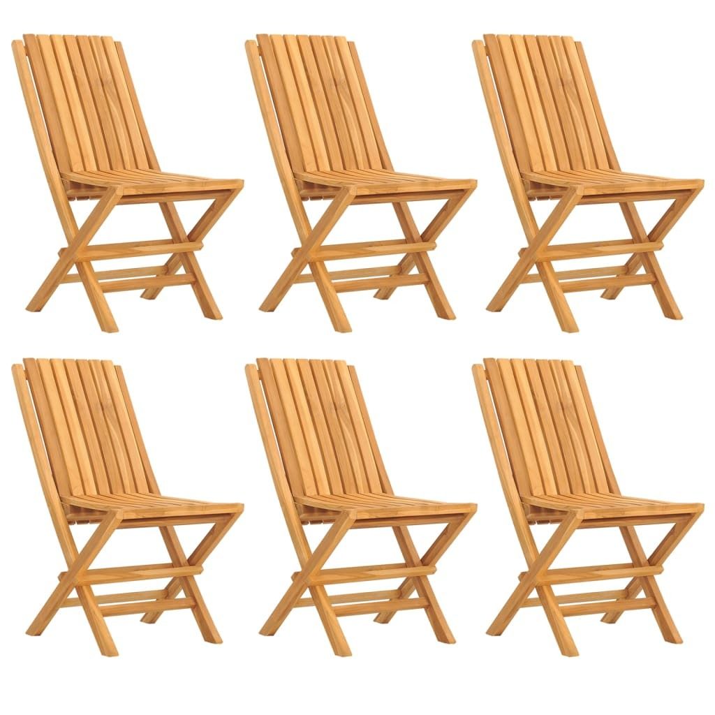 Möbel Gartenstühle - Gartenmöbel - Balkonstuhl 6er-set - multifunktional& Moderne - Klappbar 47x47x89 cm Massivholz Teak - Stühle für Garten, ...