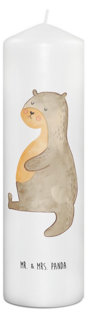 Mr. & Mrs. Panda Kerze Otter Bauch 29 x 8 cm XL - Weiß - Produktbild 