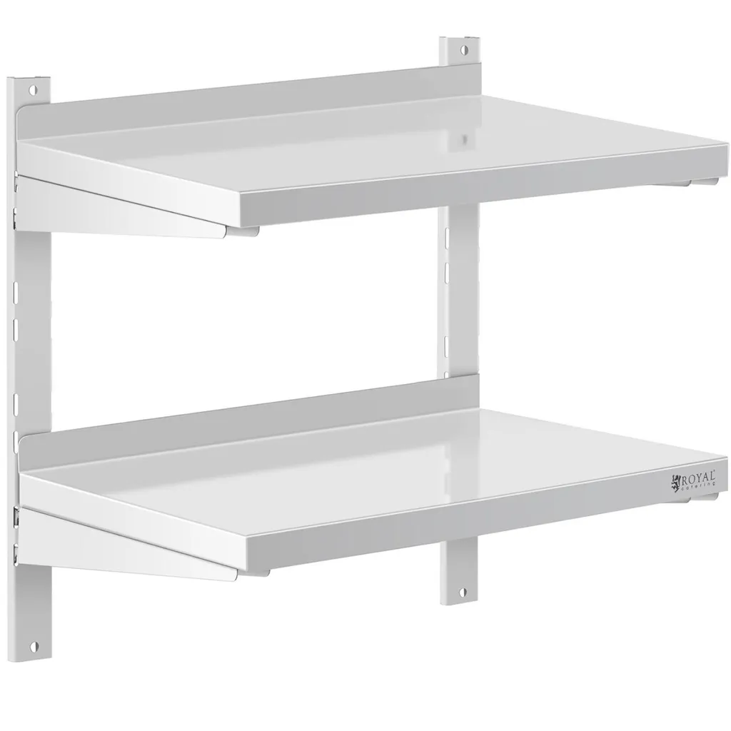 Scaffale 2 Ripiani Acciaio Inox Royal Catering 60x40 per Laboratori