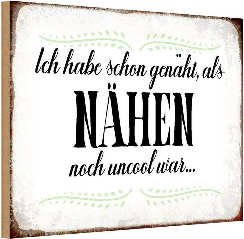 vianmo Holzschild 20x30 cm habe schon genäht als Nähen noch Spruch Zitat