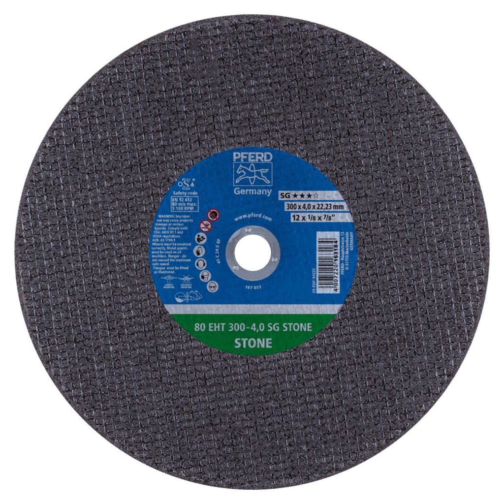 PFERD TOOLS Trennscheibe Trennschleifer EHT 300x4,0x22,23 mm SG STONE für Stein (80 m/s) 20 Stk