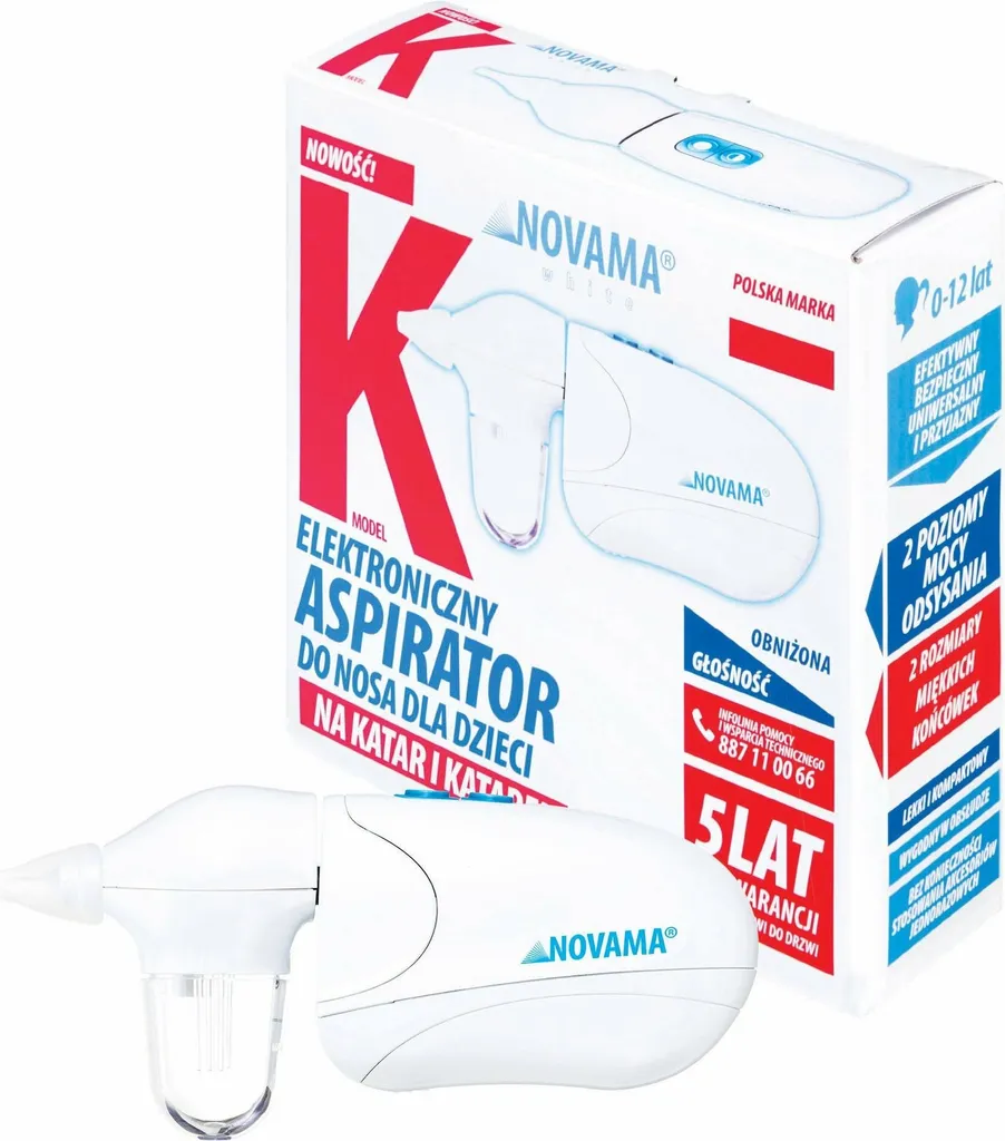 Aspirateur nasal électronique Novama White K à aspiration douce sans BPA