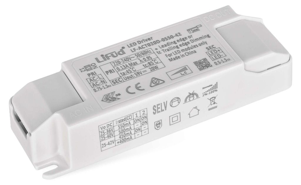Triakově stmívatelný driver pro LED svítidla 550 mA 20 W