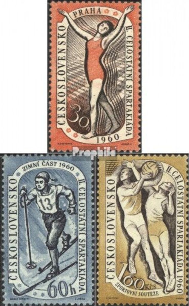 Briefmarken Tschechoslowakei 1960 Mi 1176-1178 (kompl.Ausg.) postfrisch Sport