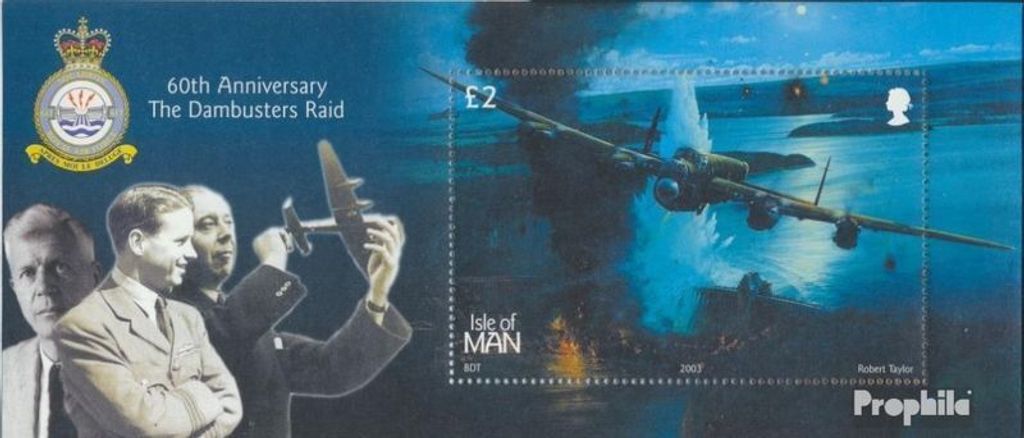 Briefmarken GB - Isle of Man 2003 Mi Block48 (kompl.Ausg.) postfrisch Bombardierung von dt. Talsperren