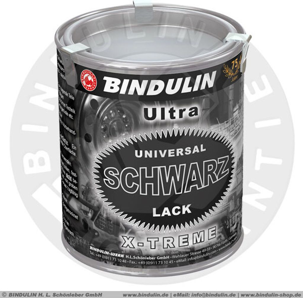 BINDULIN H.L. Schönleber GmbH Logo125 ml Universalschwarzlack Farbe: schwarz Schwarzlack matt-glänzend inkl. Pinsel