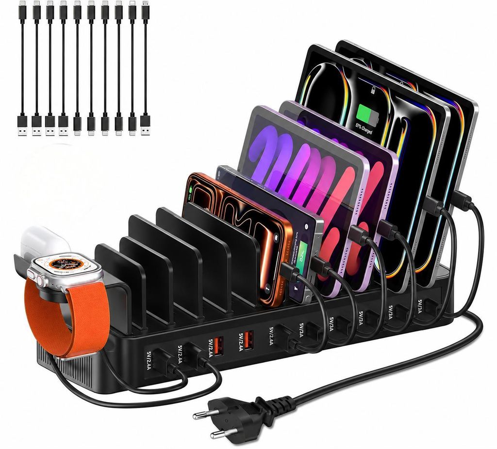 100W Multi-Geräte Ladestation mit 10 Anschlüssen Produktbild 