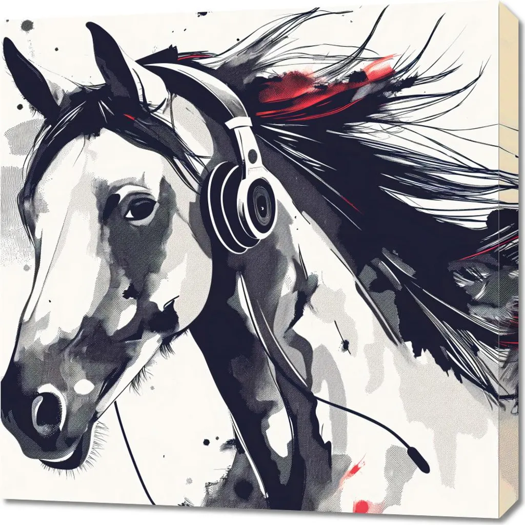 Idea Regalo Quadro Cavallo 70x70 cm | Decorazione Parete Originale