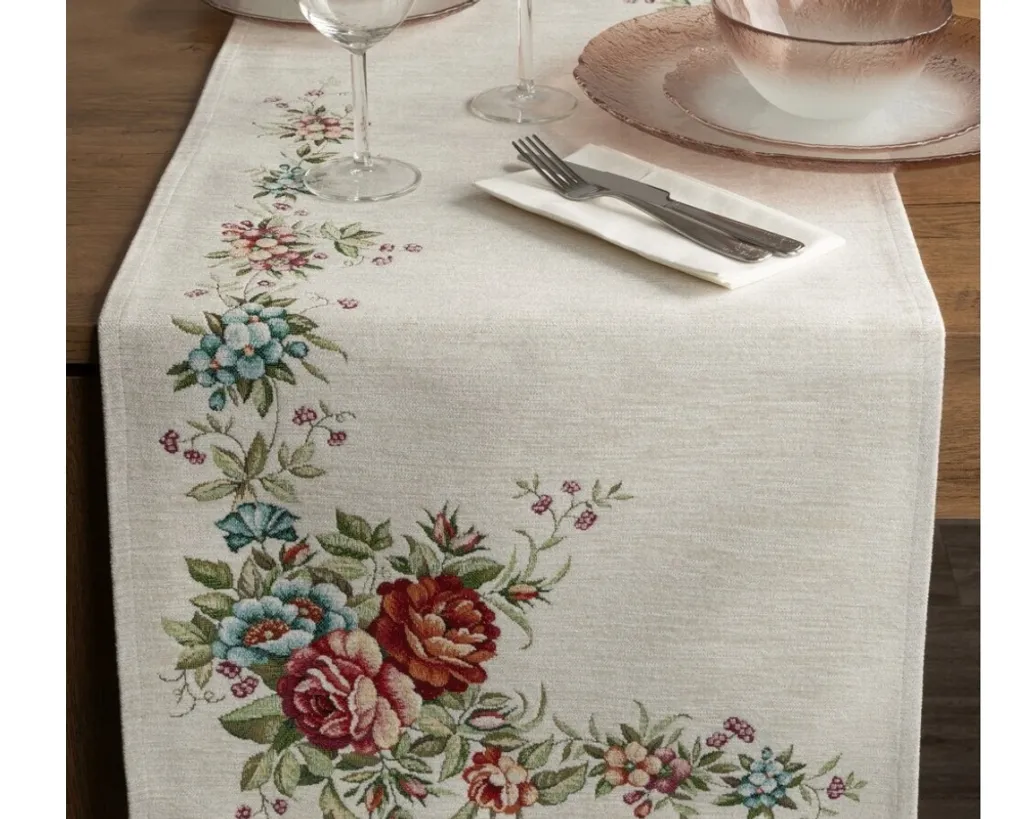 Décoration de table lineline 35x100 cm pour réception en coton tissé - 6