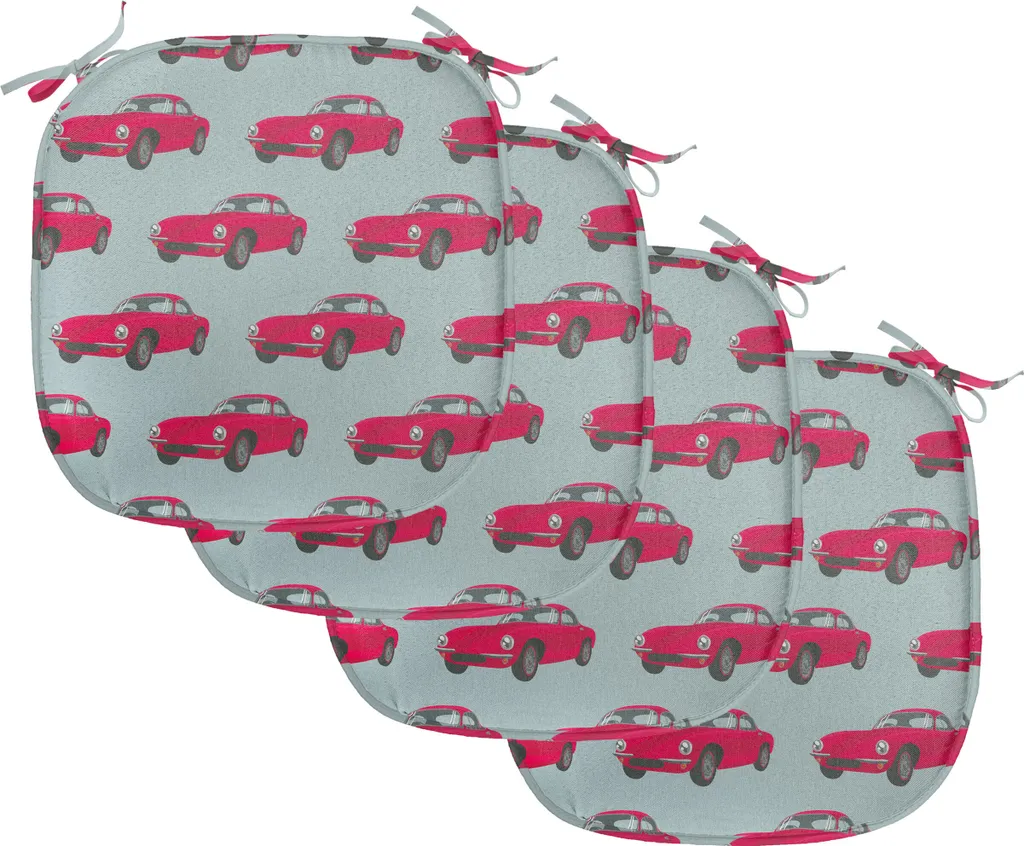 Coussin de Siège Anti-Glisse et Imperméable Lot de 4 Déco Rétro 40cm