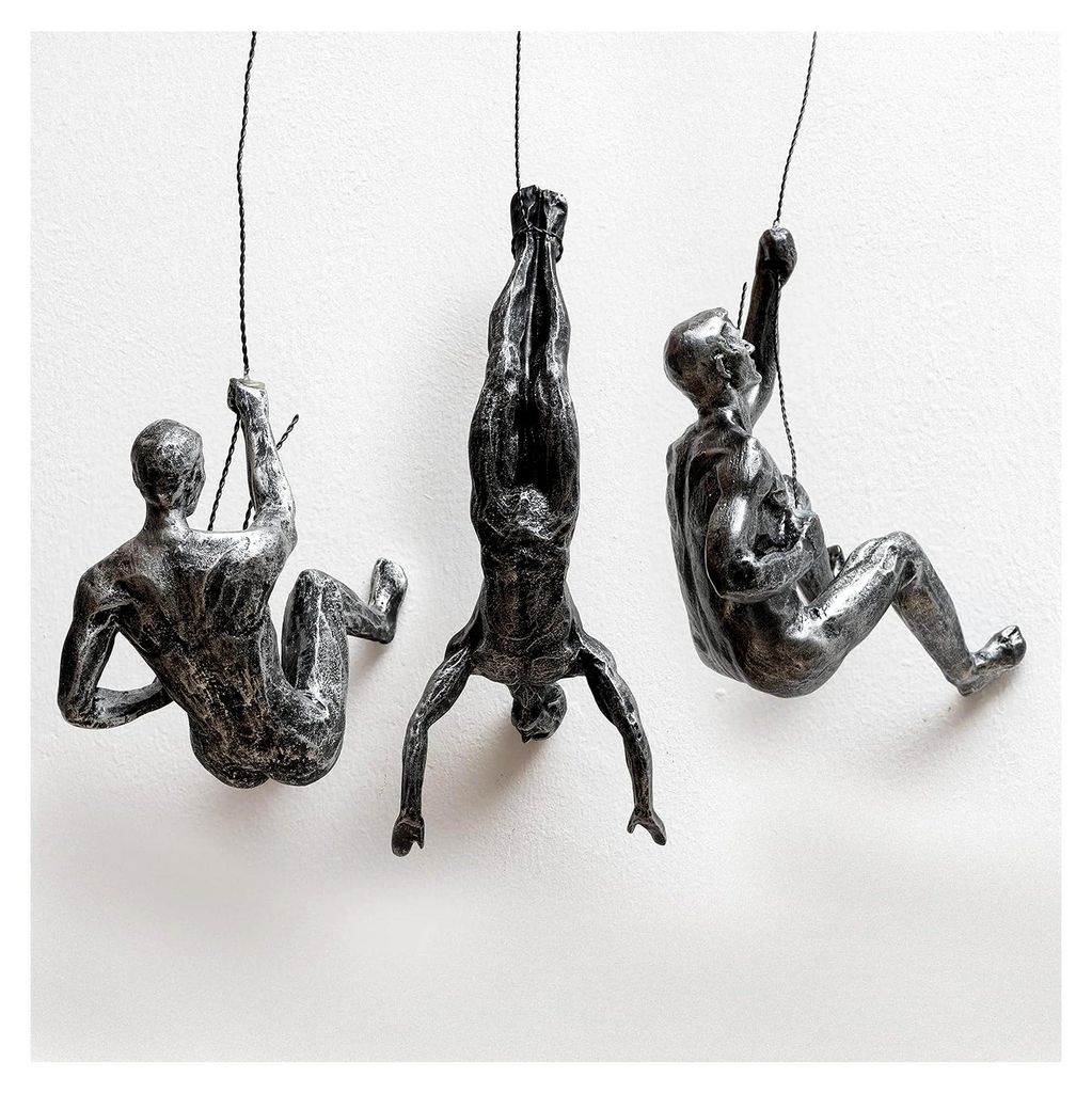 Wandkunst, 3 Stück, Klettermännchen, Dekoration, Skulptur (Set von 3)