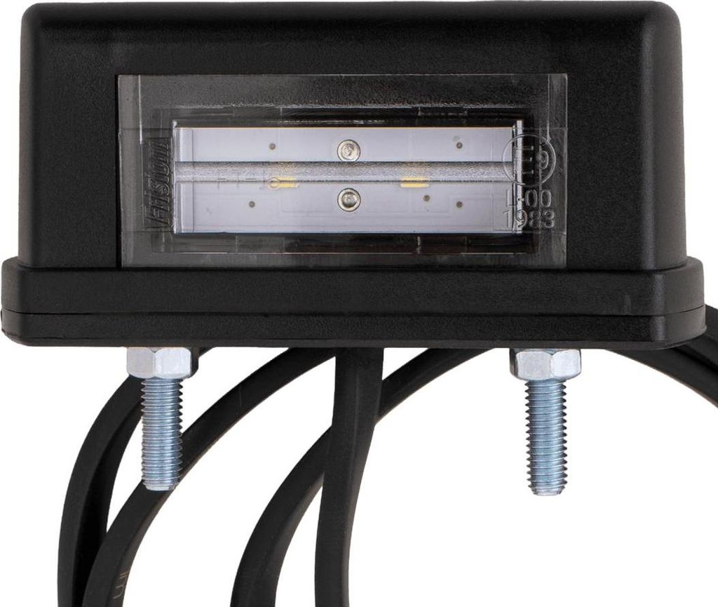 FRISTOM FT-016 LED M10 KT Kennzeichenleuchte LED 12 bis 24 V, Kabel 1 m, Zulassung E9 EMV, für Anhänger für Trailer für Anhänger und Nutzfahrz...