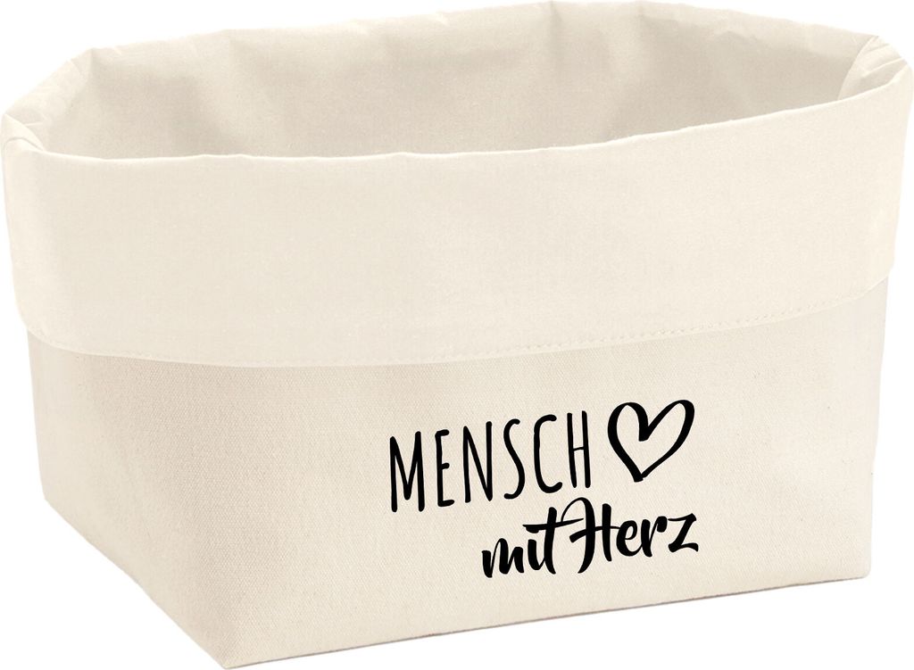 Huuraa Organizer Mensch mit Herz 8 Liter Large Canvas Baumwolle Utensilo Geschenkidee
