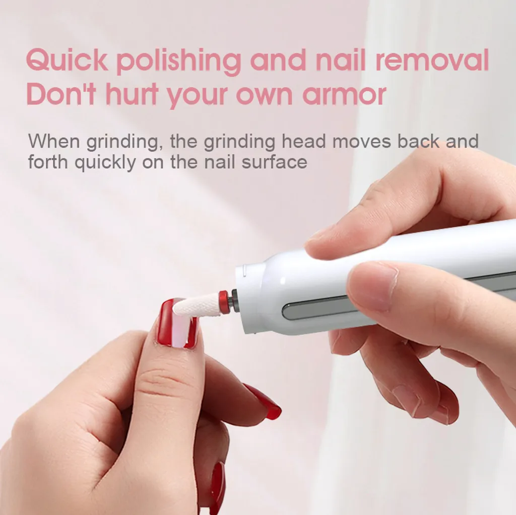 INF Ponceuse à ongles électrique portable 3 vitesses avec lumière LED - 8