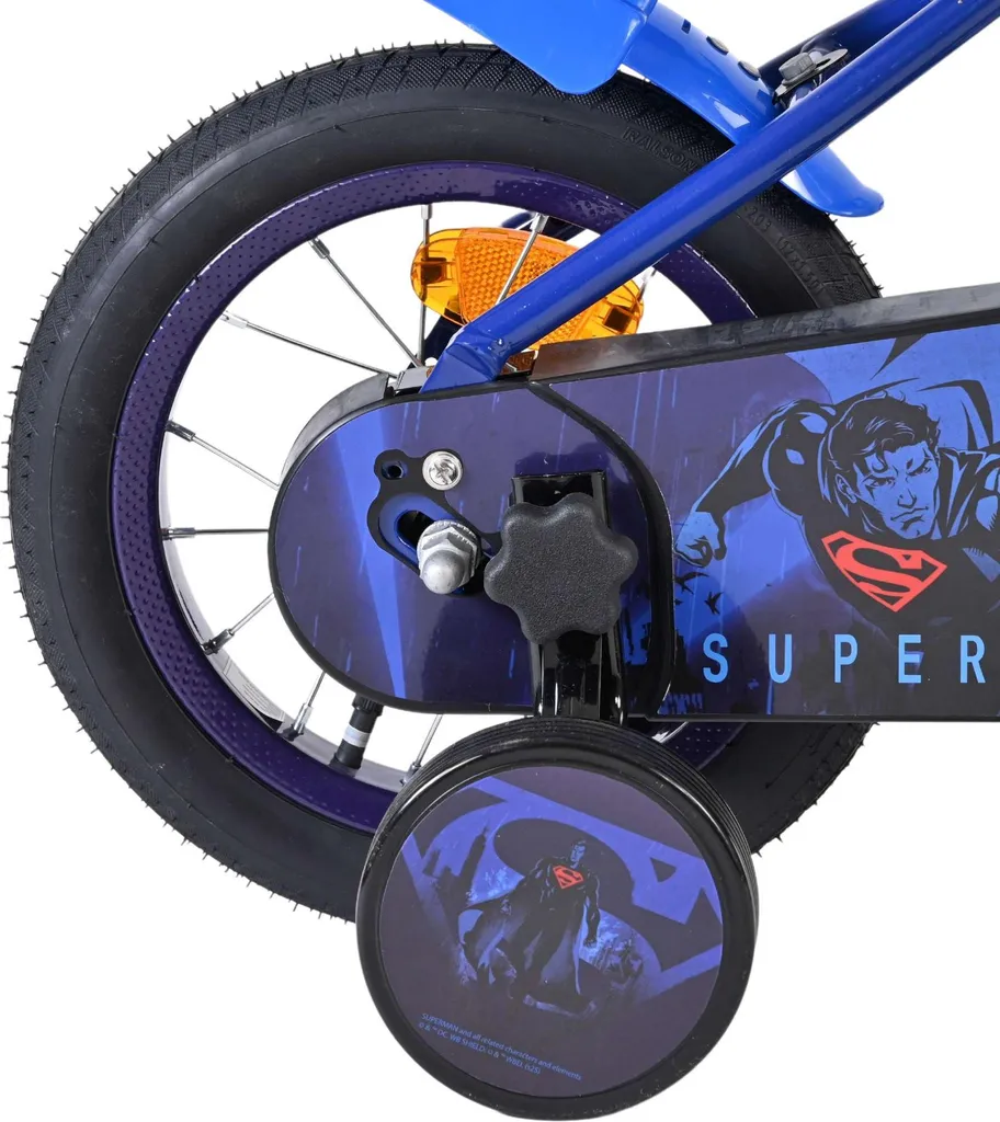 Vélo 12 pouces Superman bleu robuste avec roues stabilisatrices - 2